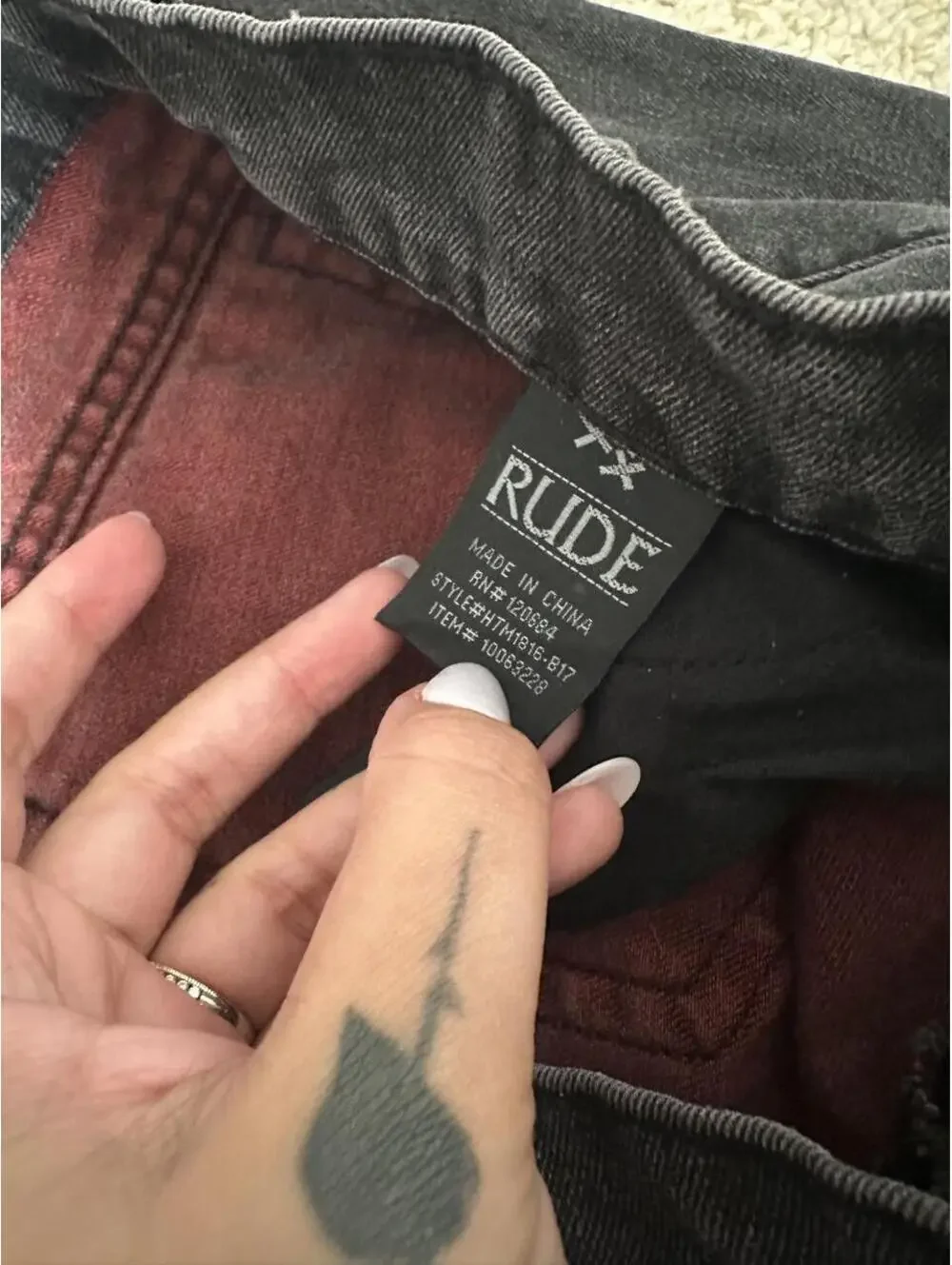 Rude black skinny jeans